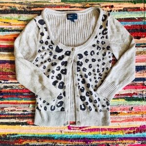 AEO Animal Print Cardigan MEDIUM